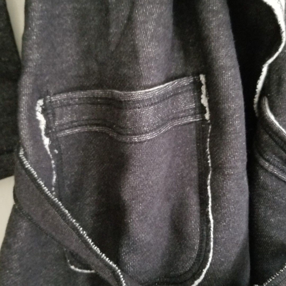 NWT SANCTUARY Hooded Gray Fleece Wrap Jacket Sz L - Picture 7 of 7